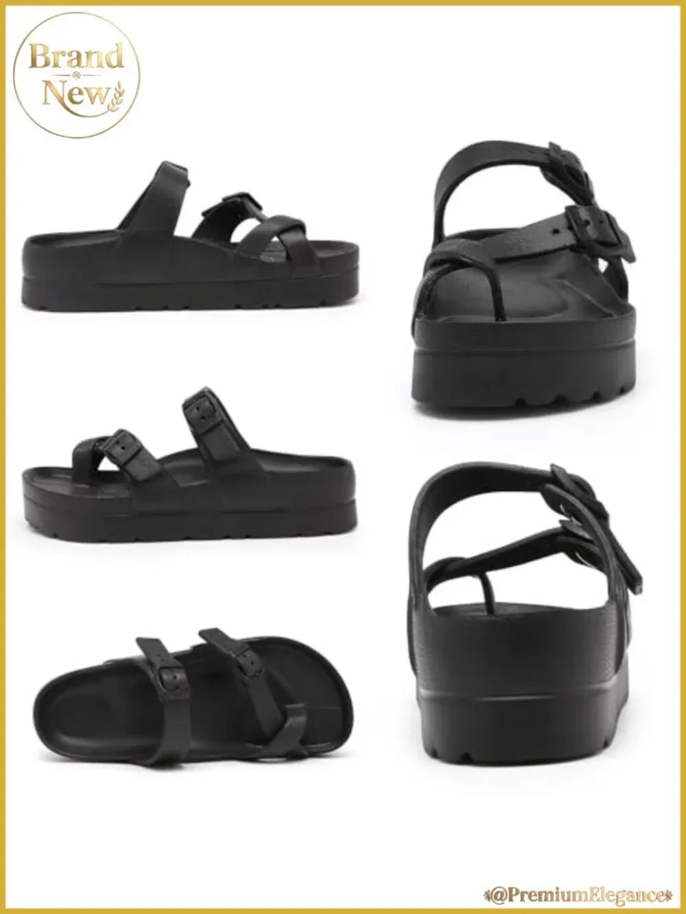 Women's Platform Flip Flops with Arch Support EVA Lightweight Chunky Slide